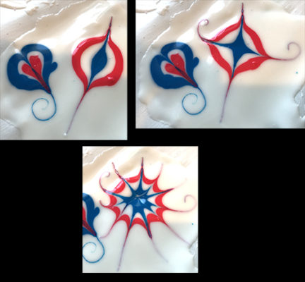 Example of Royal Icing wet-on-wet pattern